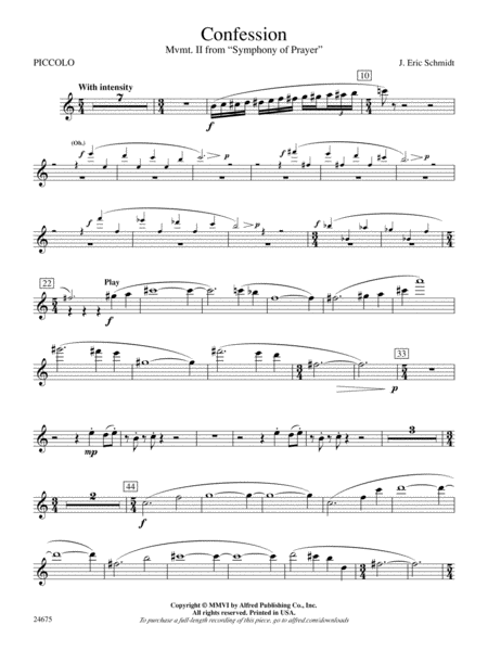 Confession (Movement 2 of Symphony of Prayer): Piccolo
