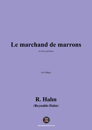 Book cover for R. Hahn-Le marchand de marrons,in G Major