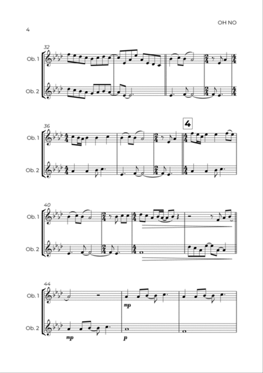 Oh No Woodwind Duet scores gallery preview page 4