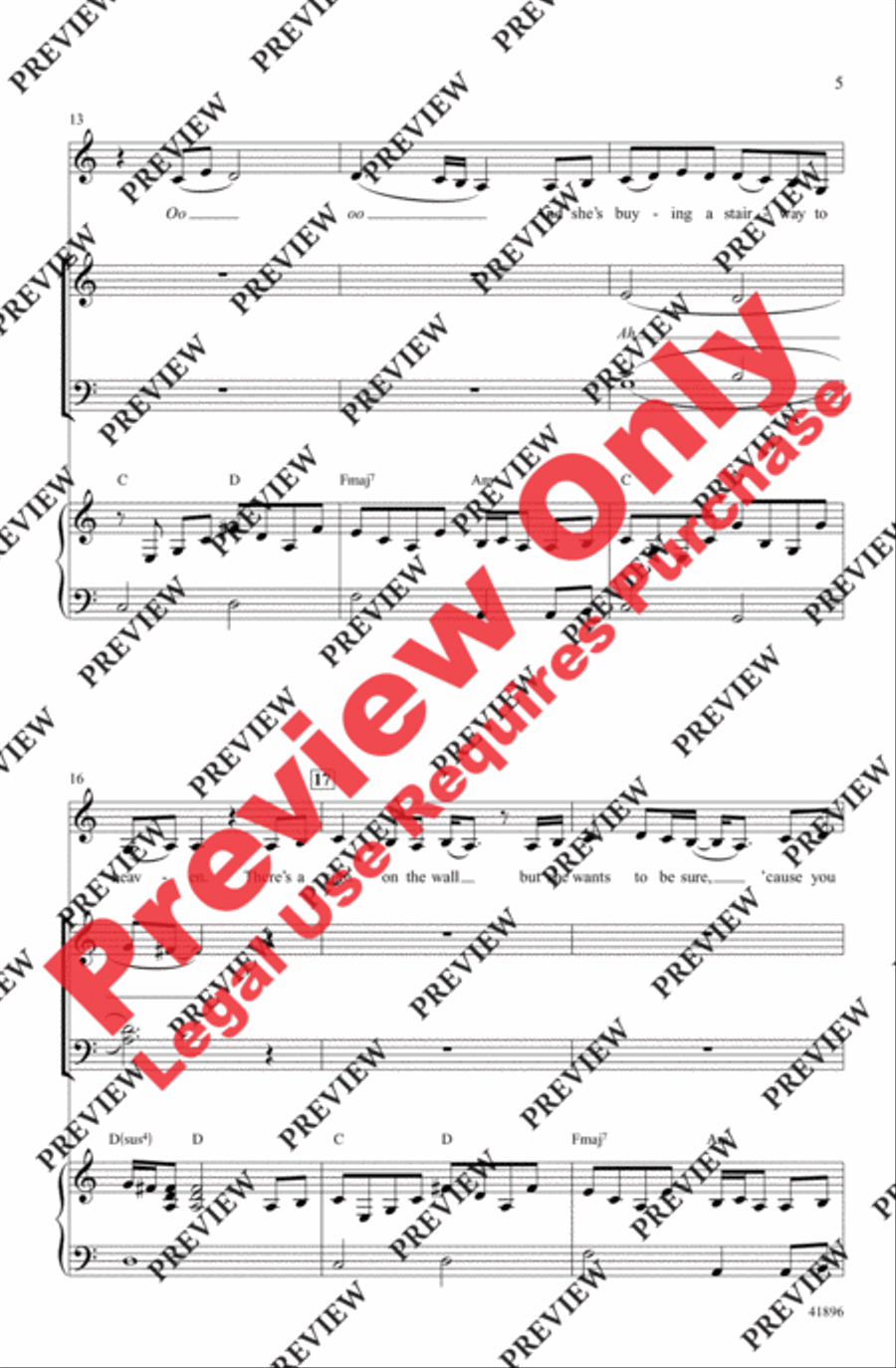 Stairway to Heaven 4-Part scores gallery preview page 4