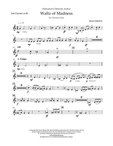 Waltz Of Madness - Bb Clarinet 2