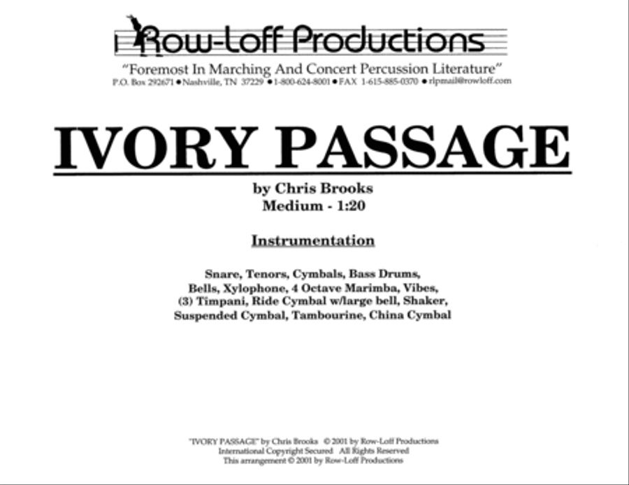 Ivory Passage w/Tutor Tracks Percussion Ensemble scores gallery preview page 2