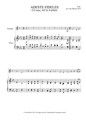 ADESTE FIDELES - O COME, ALL YE FAITHFUL - for Trumpet and Piano