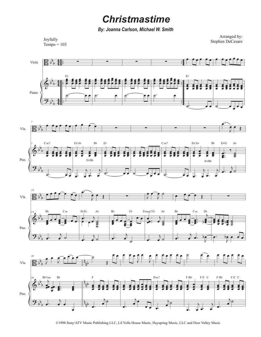 Christmastime Viola scores gallery preview page 1