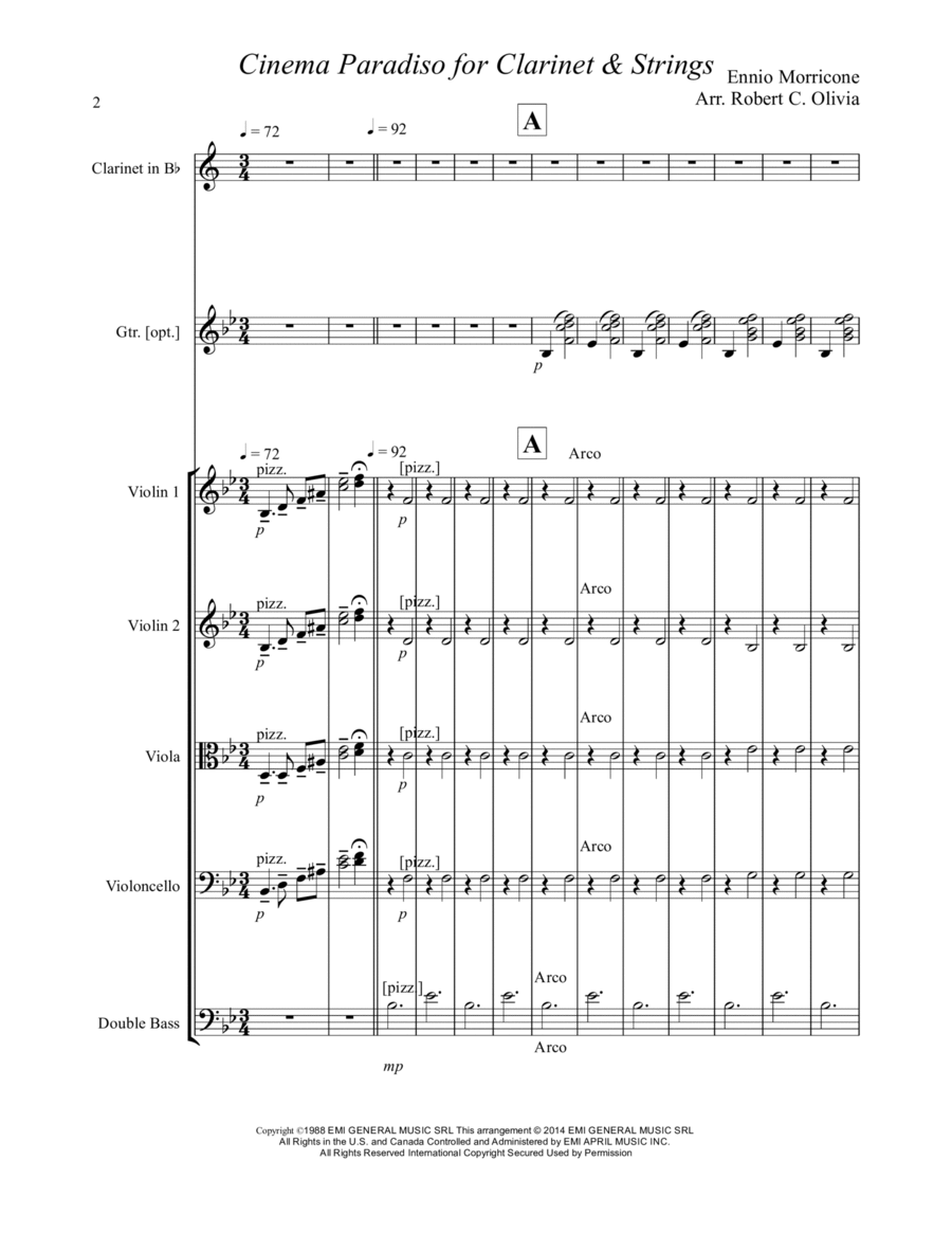 Cinema Paradiso Cinema Paradiso Small Ensemble scores gallery preview page 1