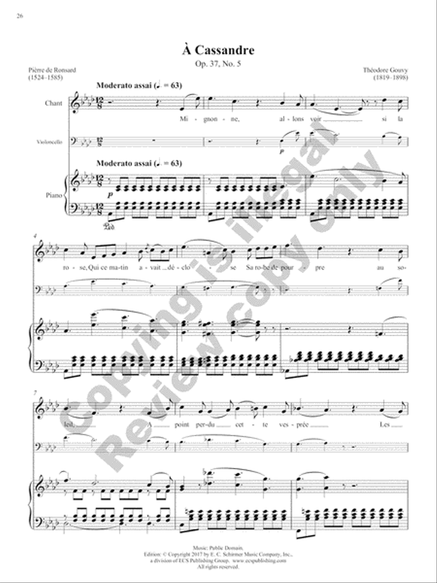Songs of Gouvy, Volume 1: 40 poèmes de Pierre de Ronsard; 12 poèmes de La Pleïade Piano Accompaniment scores gallery preview page 45