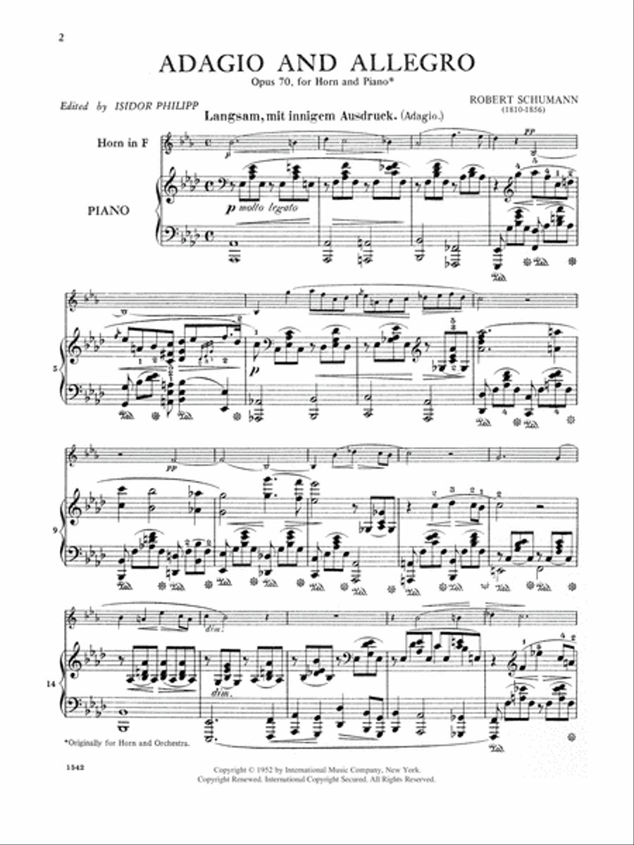 Adagio & Allegro, Opus 70 Horn scores gallery preview page 2