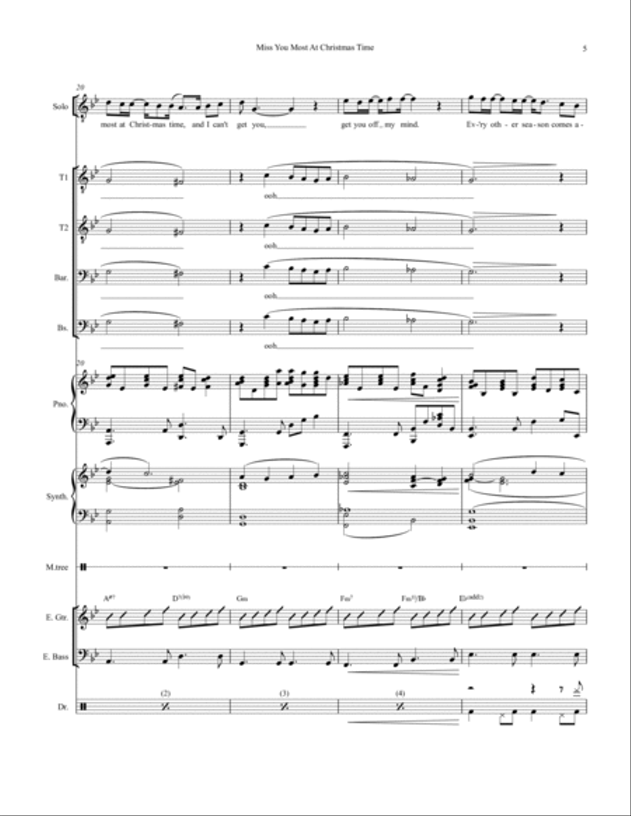 Miss You Most At Christmas Time Small Ensemble scores gallery preview page 5