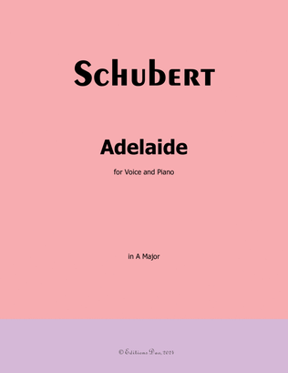Book cover for Adelaide, by Schubert, in A Major
