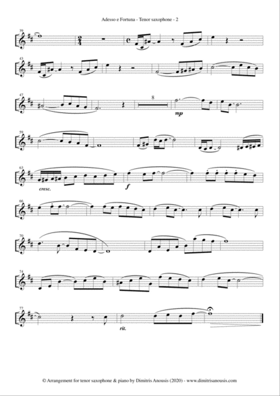 Adesso E Fortuna Woodwind Duet scores gallery preview page 4