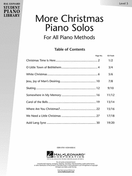 More Christmas Piano Solos – Level 5 image number null