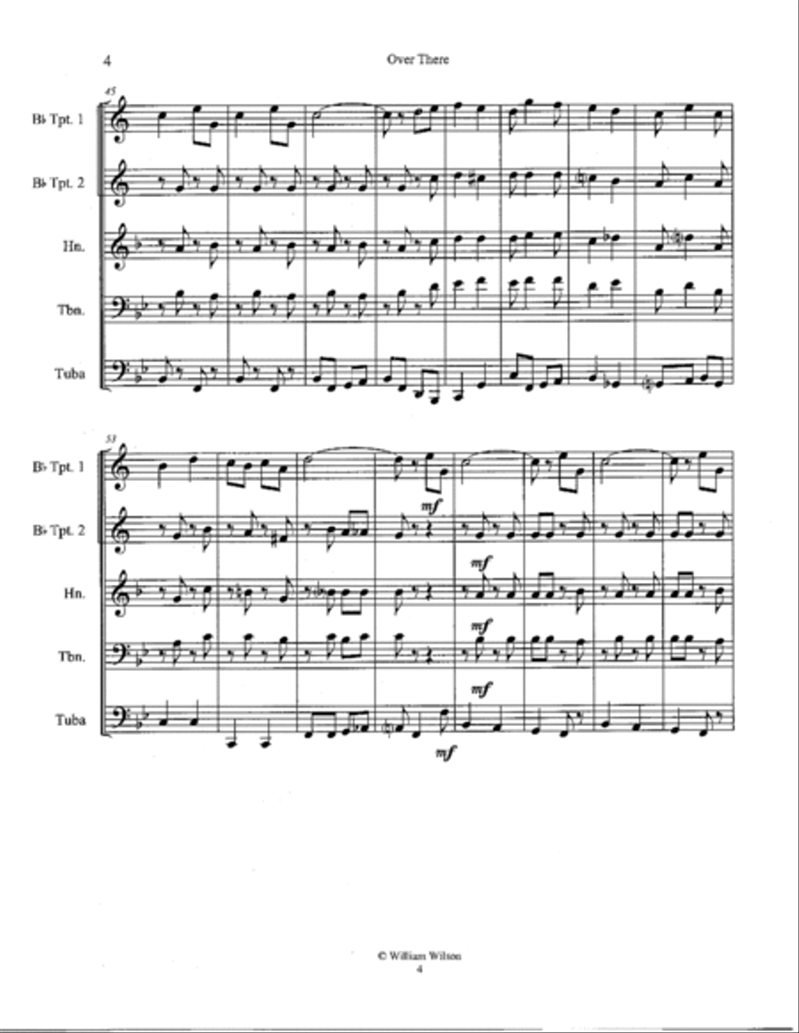 Over There Brass Quintet scores gallery preview page 5