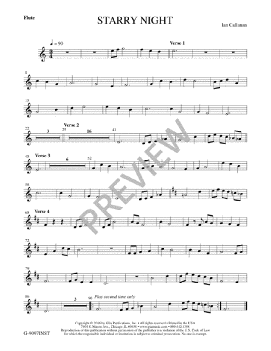 Starry Night - Instrument edition Flute scores gallery preview page 2