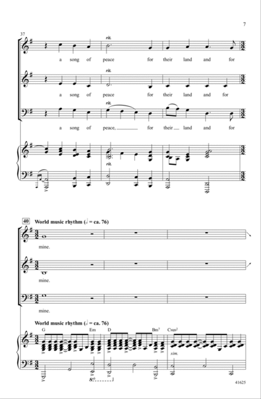 Song of Peace Song of Peace Choir scores gallery preview page 6