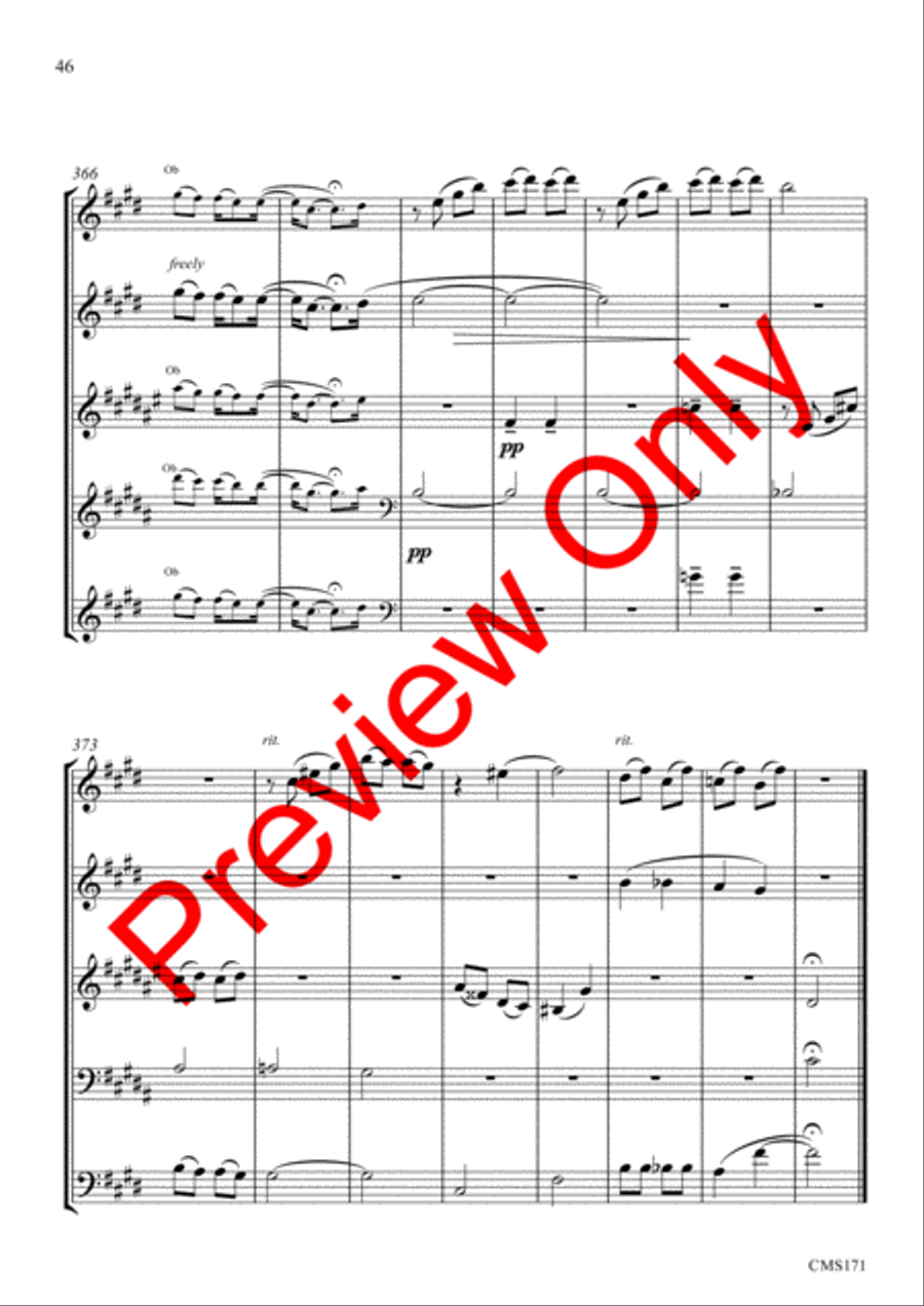 Queen Medley Fantasy Woodwind Quintet scores gallery preview page 49