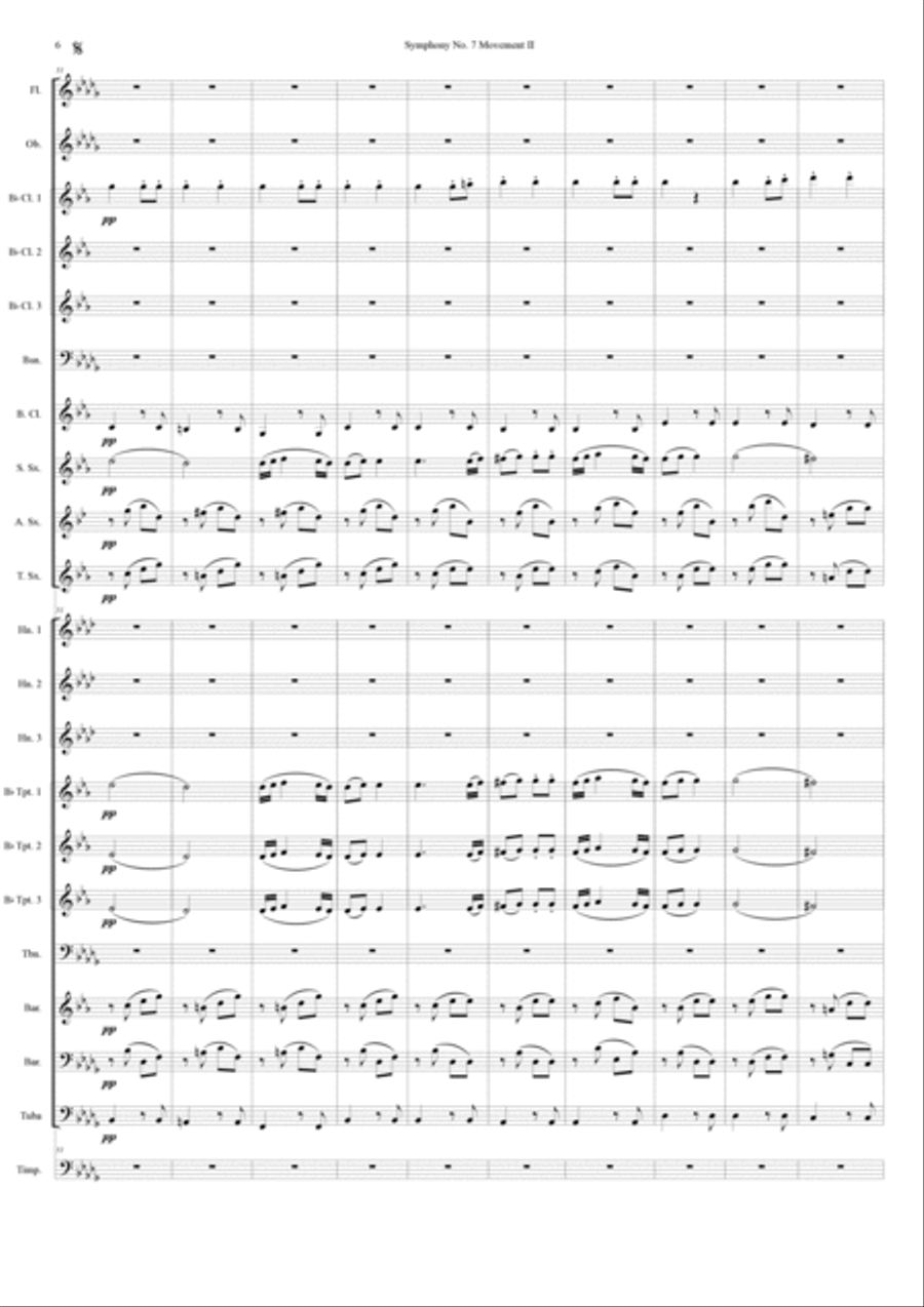 Symphony 7 Movement II Concert Band scores gallery preview page 6