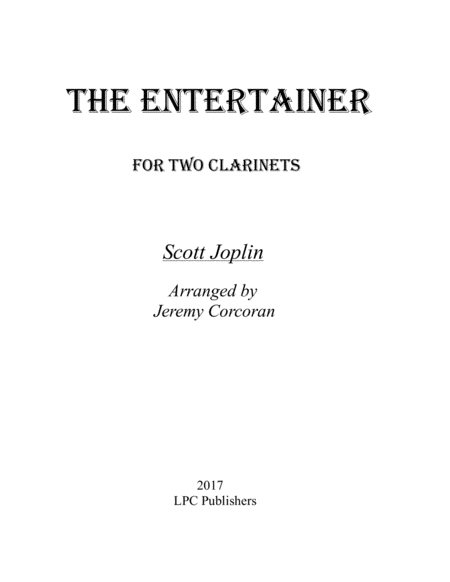 The Entertainer for Two Clarinets image number null
