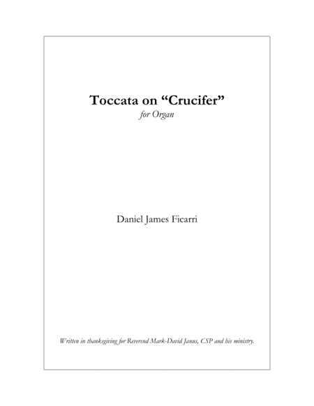Toccata on "Crucifer" image number null