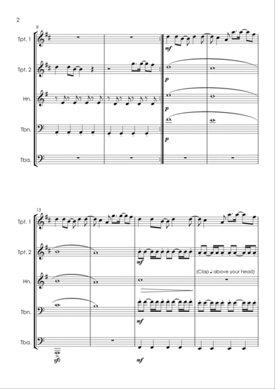 Better Off Alone Brass Quintet scores gallery preview page 6