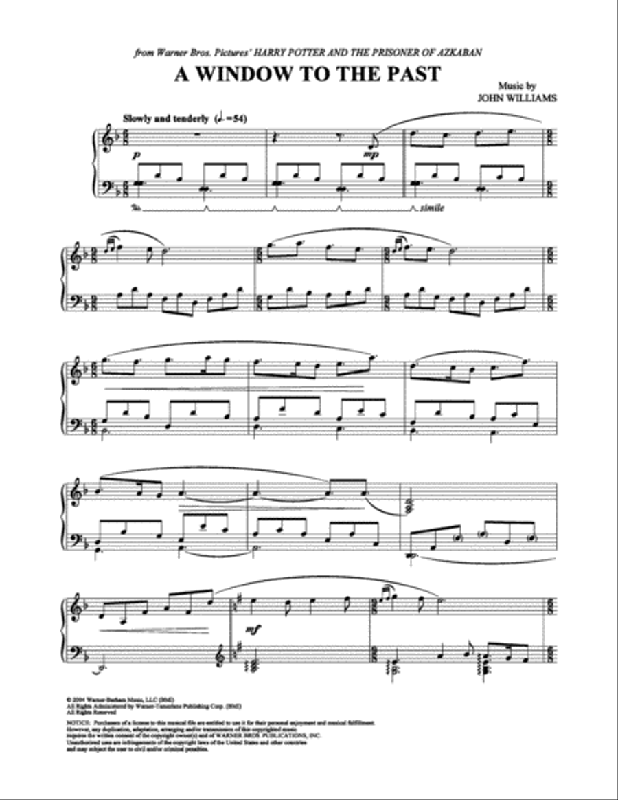 A Window To The Past Piano Solo scores gallery preview page 1