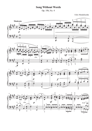 Song Without Words - Op. 19b, No. 4