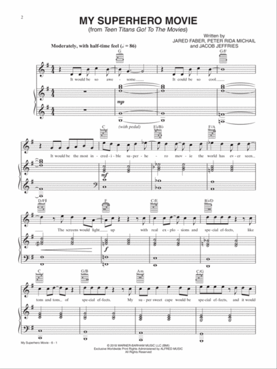 My Superhero Movie Piano, Vocal, Guitar scores gallery preview page 2
