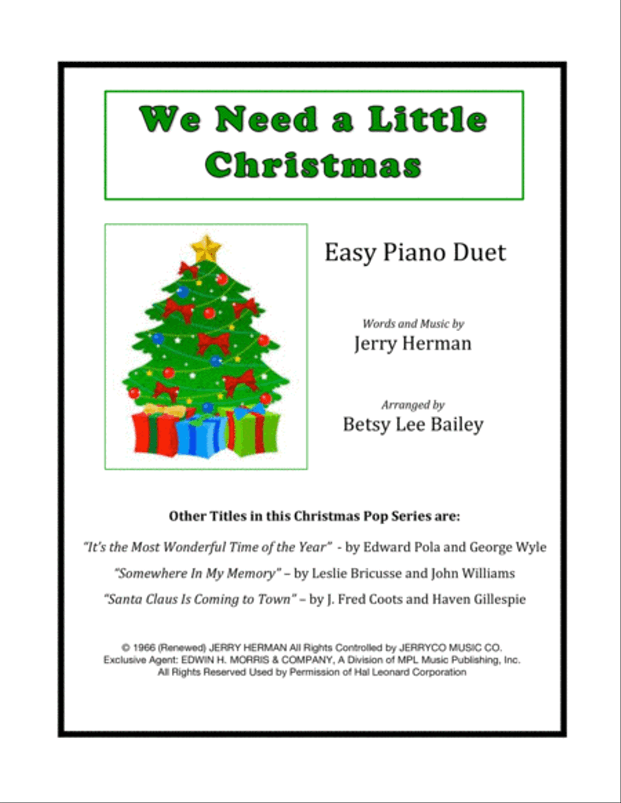We Need A Little Christmas Easy Piano scores gallery preview page 1