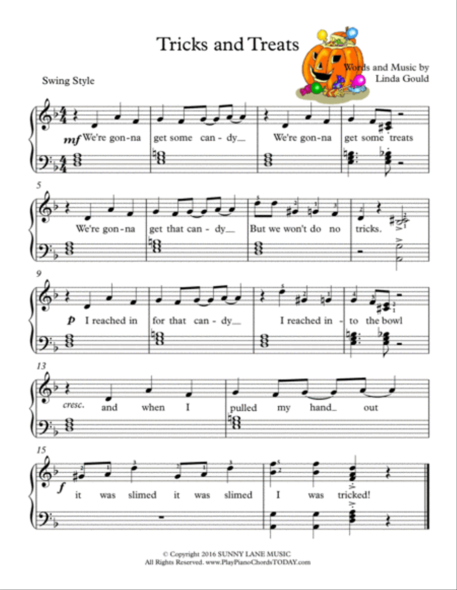 Tricks and Treats Easy Piano scores gallery preview page 2