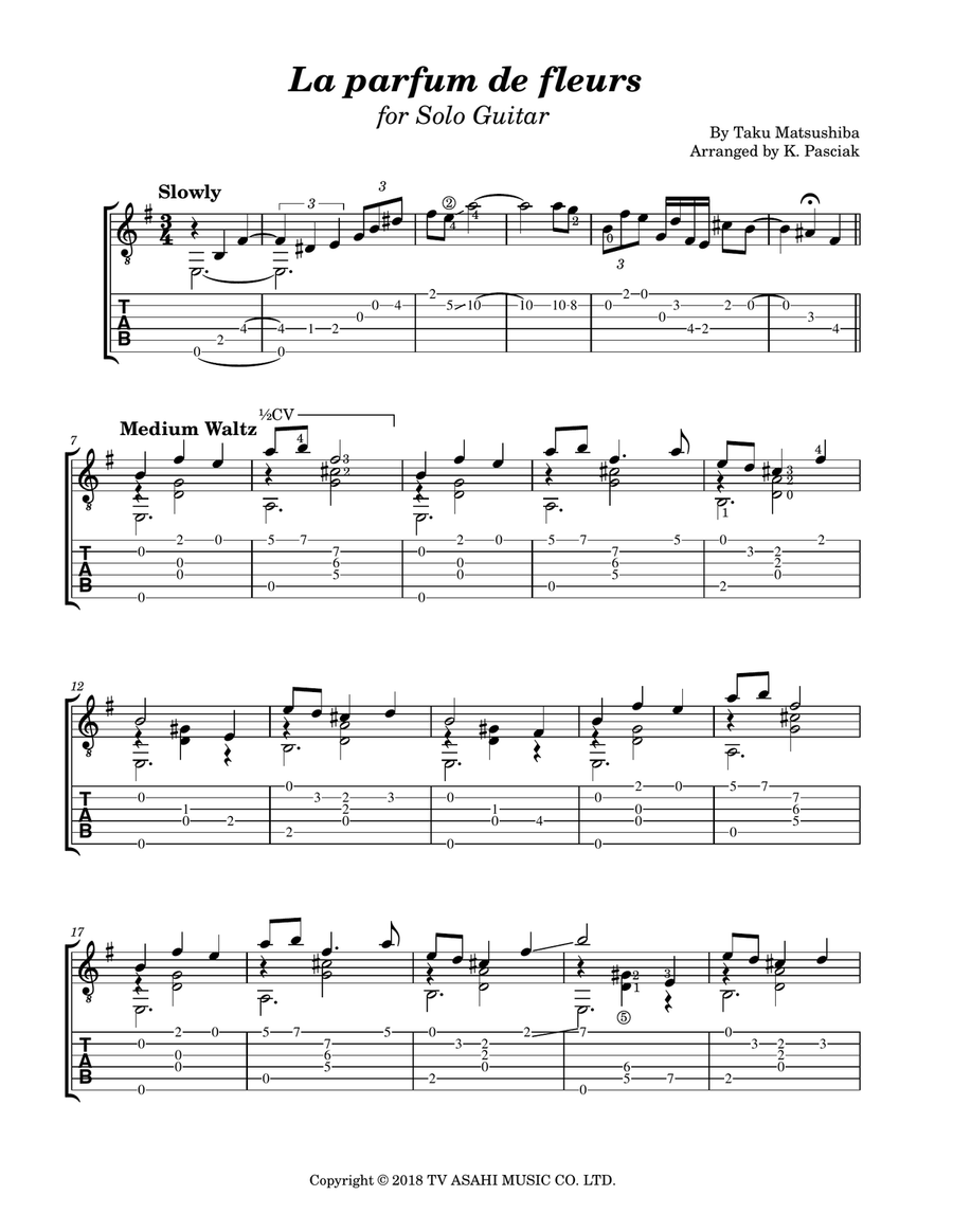 La Parfum De Fleurs Acoustic Guitar scores gallery preview page 3