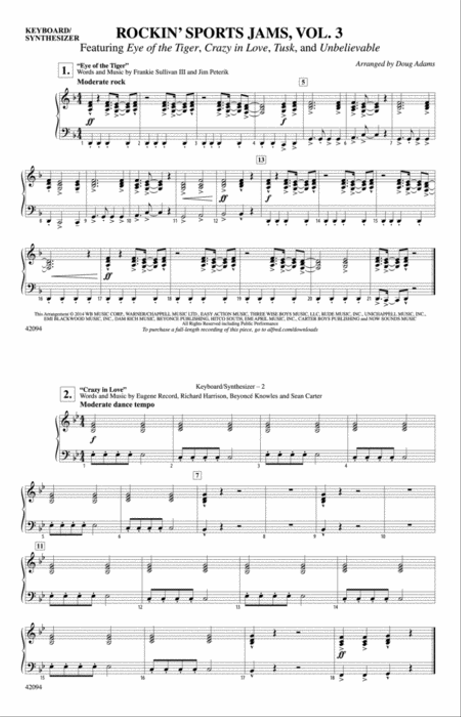 Rockin' Sports Jams, Vol. 3: 1st Keyboard Marching Band scores gallery preview page 1