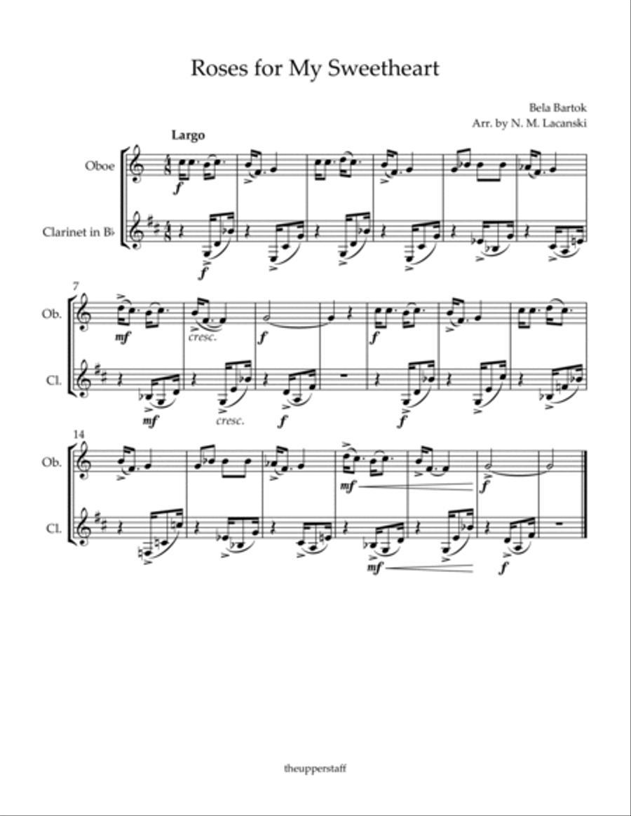 Roses for My Sweetheart Woodwind Duet scores gallery preview page 2