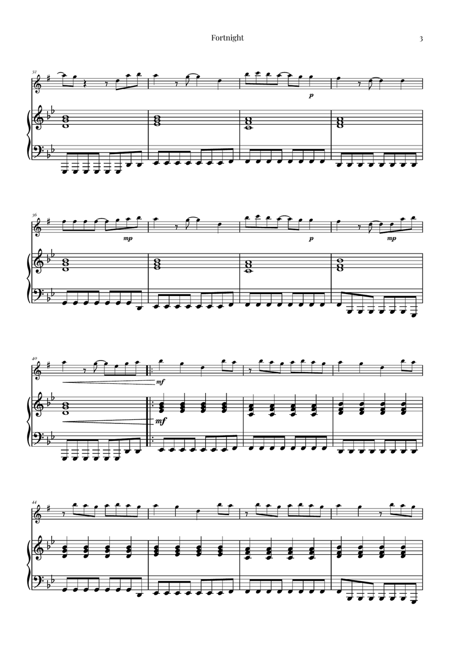 Fortnight Baritone Saxophone scores gallery preview page 3