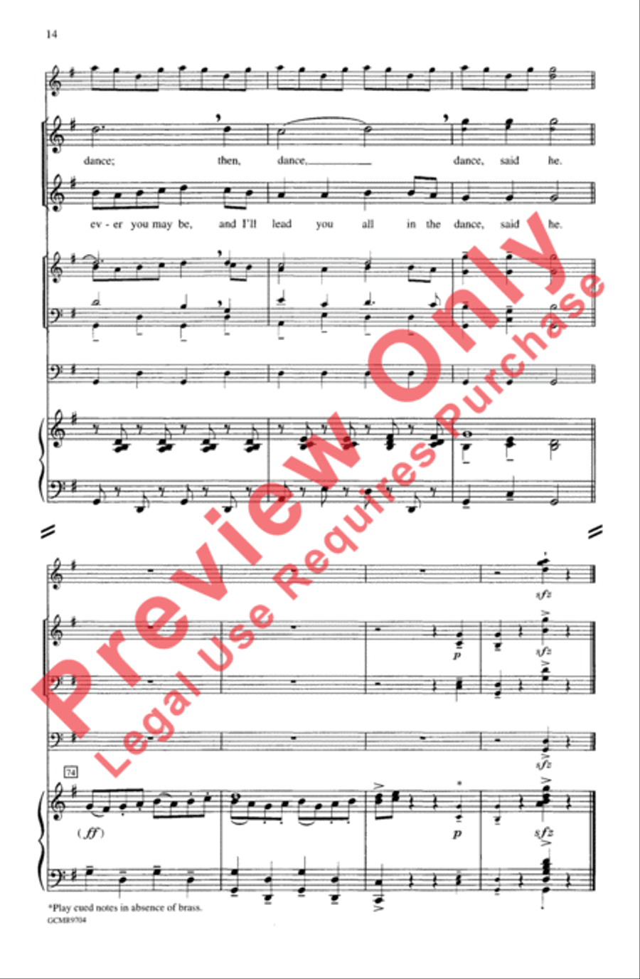Concertato on Lord of the Dance 4-Part scores gallery preview page 14