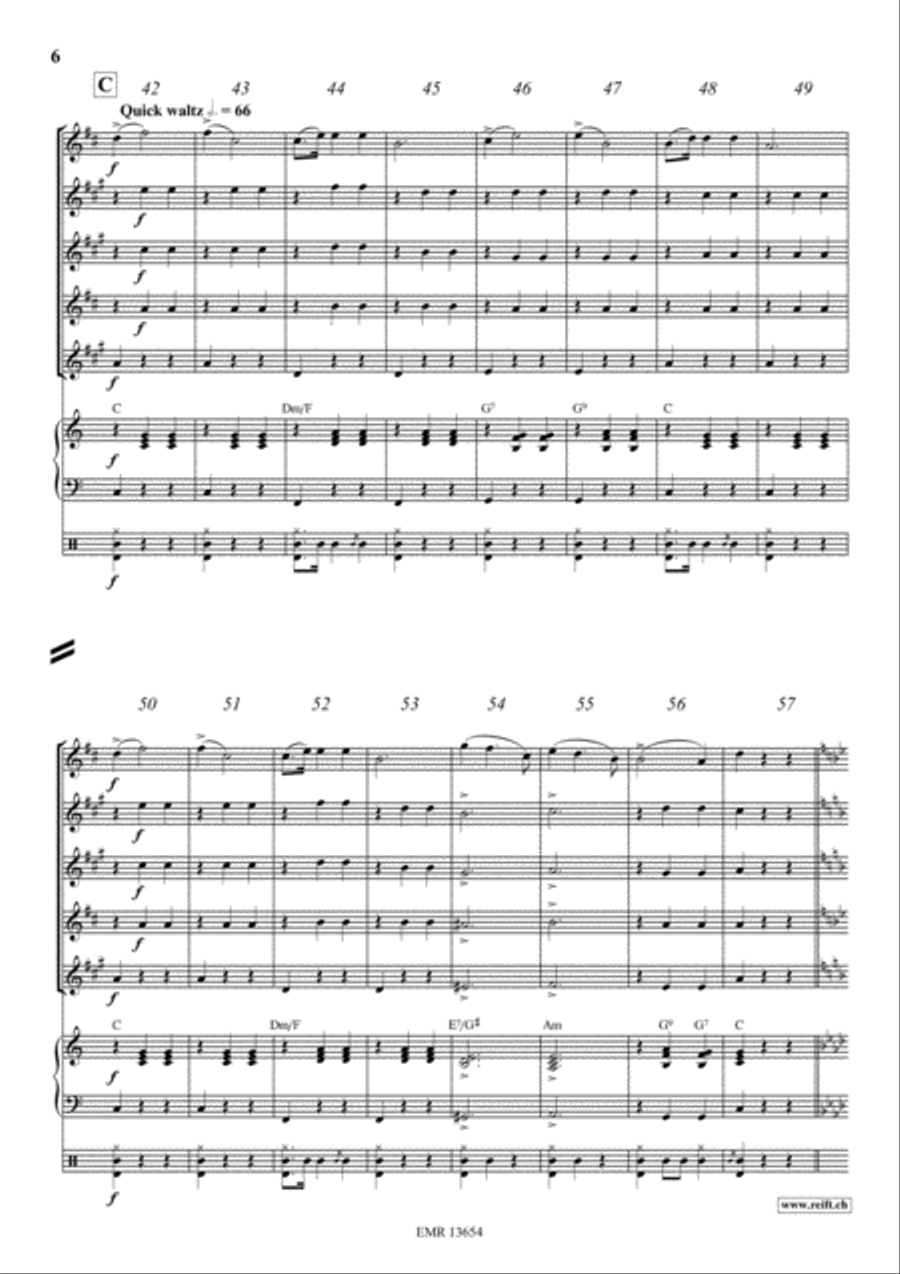 Emperor Waltz Emperor Waltz Saxophone Quintet scores gallery preview page 6