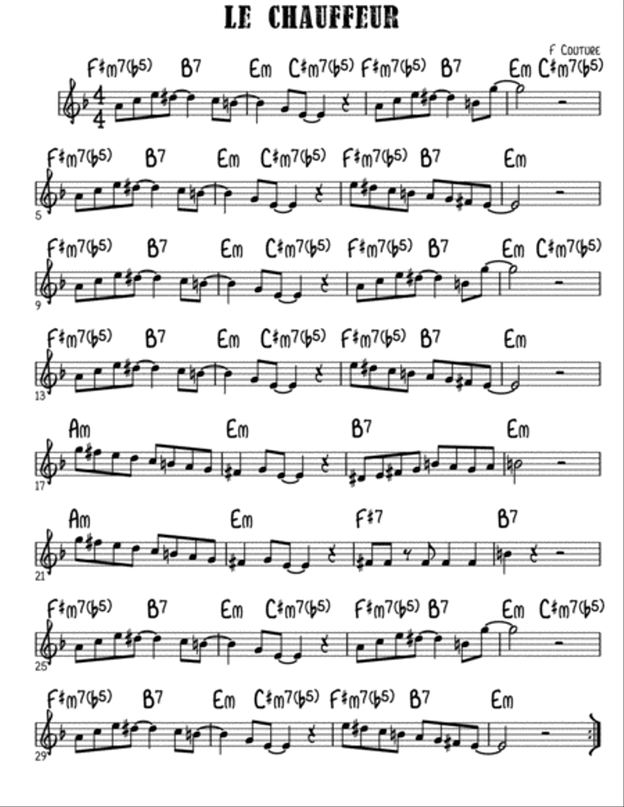LE CHAUFFEUR Small Ensemble scores gallery preview page 1