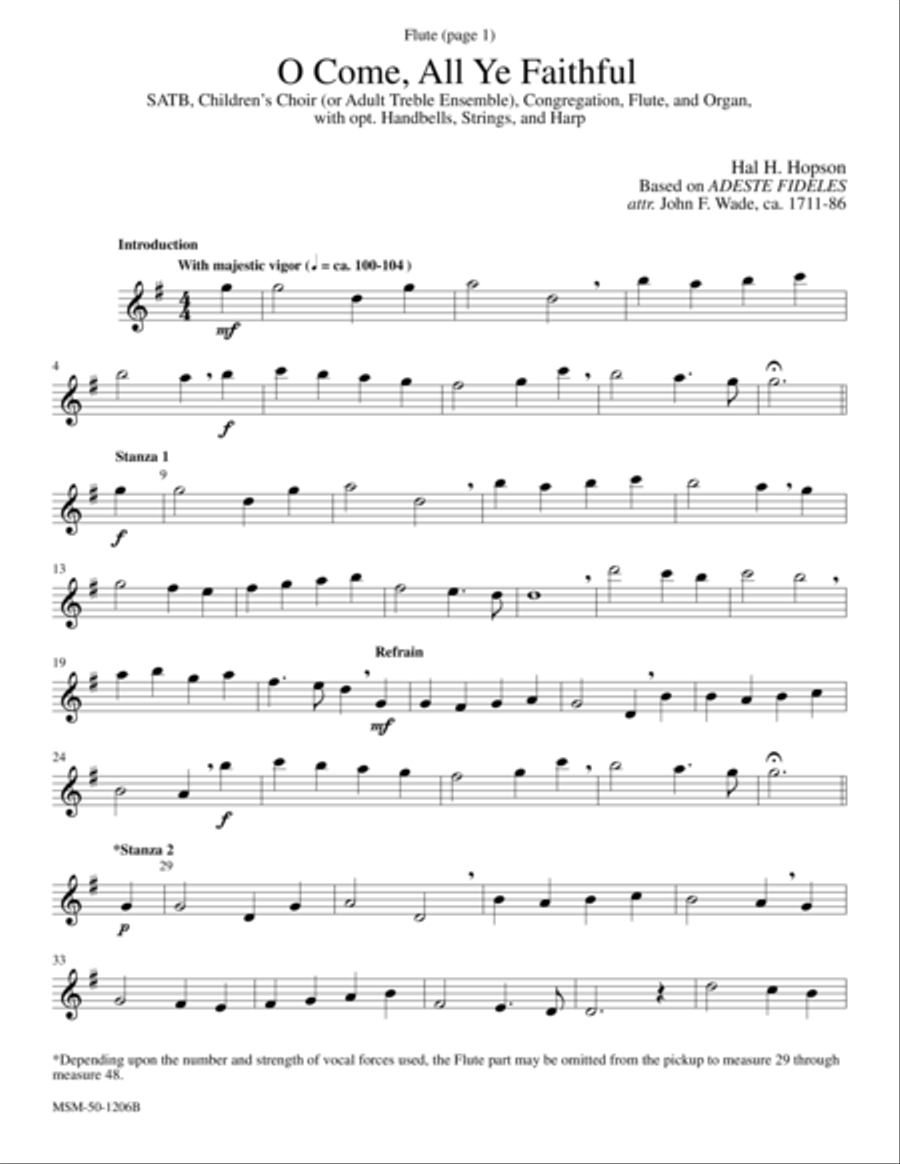 O Come, All Ye Faithful Choir scores gallery preview page 1