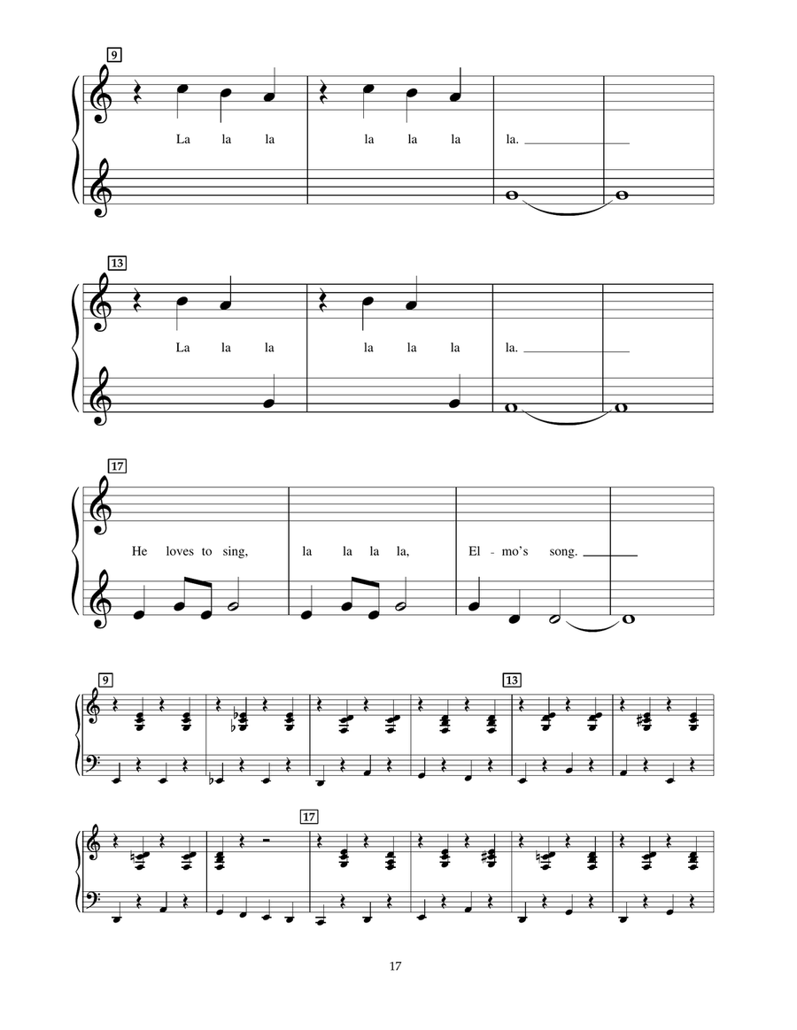 Elmo's Song Piano scores gallery preview page 2