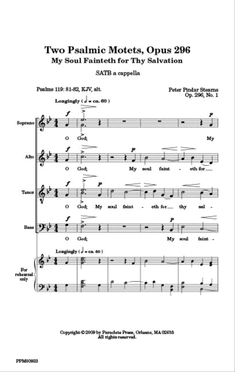 Two Psalmic Motets - Opus 296