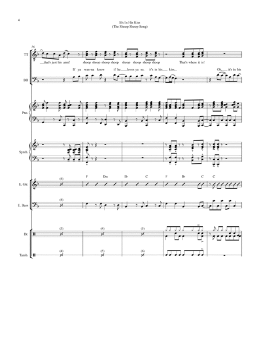 The Shoop Shoop Song (it's In His Kiss) Small Ensemble scores gallery preview page 4