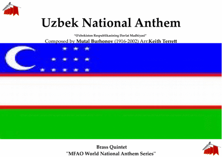 Uzbek National Anthem’ "O’zbekiston Respublikasining Davlat Madhiyasi" for Brass Quintet image number null