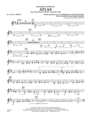 Book cover for Atlas (from The Hunger Games: Catching Fire) - Eb Alto Clarinet