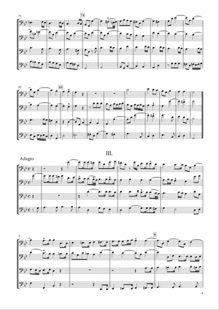 Sonata Op.34-1 for Four Violoncellos Cello Solo scores gallery preview page 4
