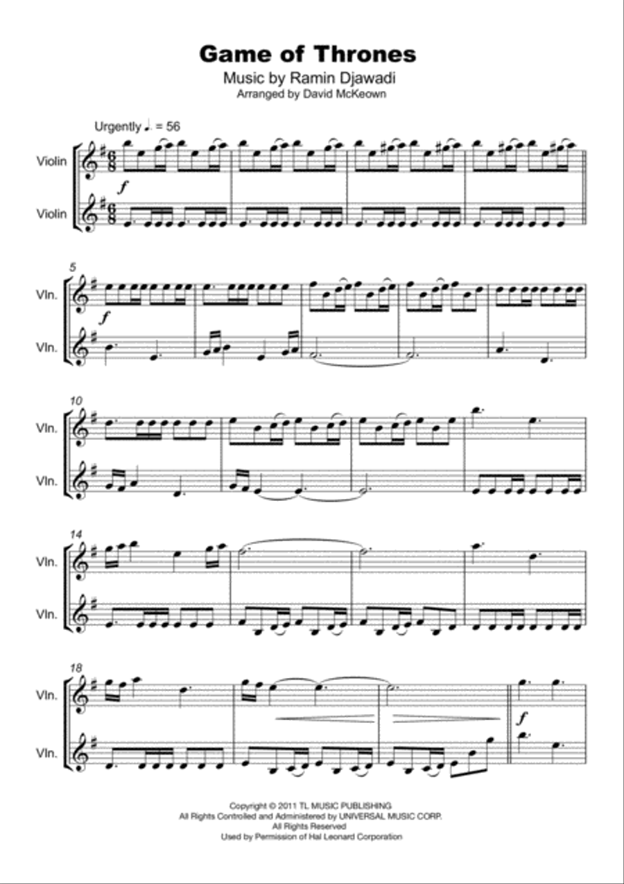 Game Of Thrones String Duet scores gallery preview page 2