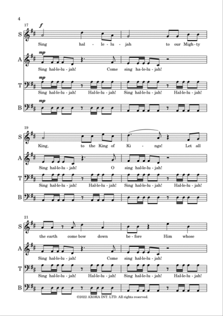 Sing Hallelujah! 4-Part scores gallery preview page 4