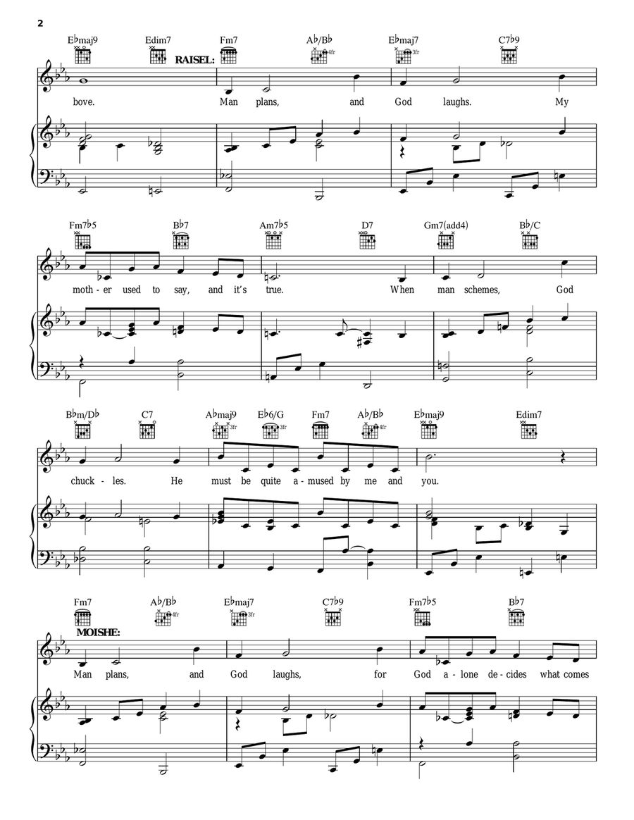 And God Laughs Piano, Vocal, Guitar scores gallery preview page 2