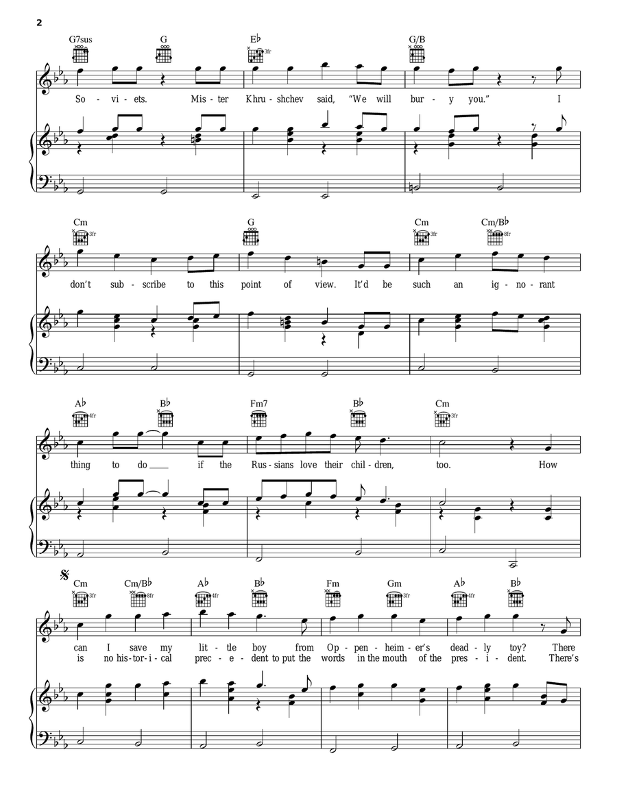 Russians Piano, Vocal, Guitar scores gallery preview page 2