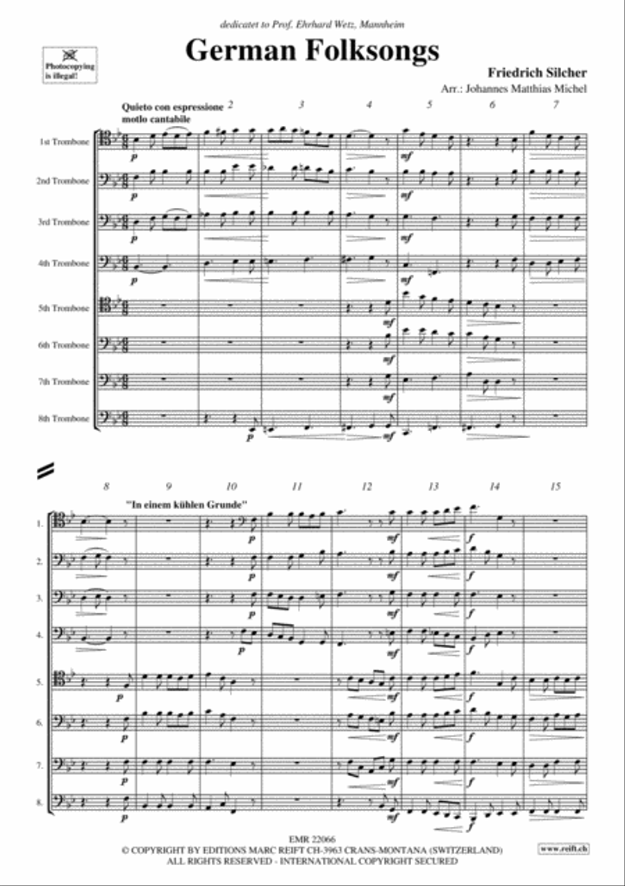 Germand Folksongs Trombone scores gallery preview page 3