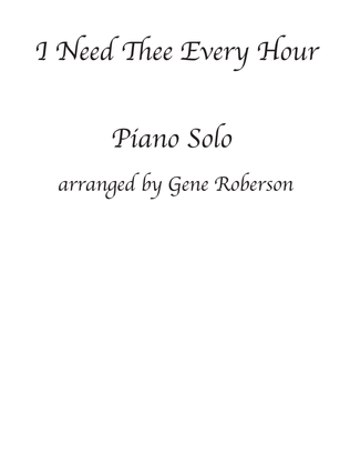 Book cover for I Need Thee Every Hour Piano Solo