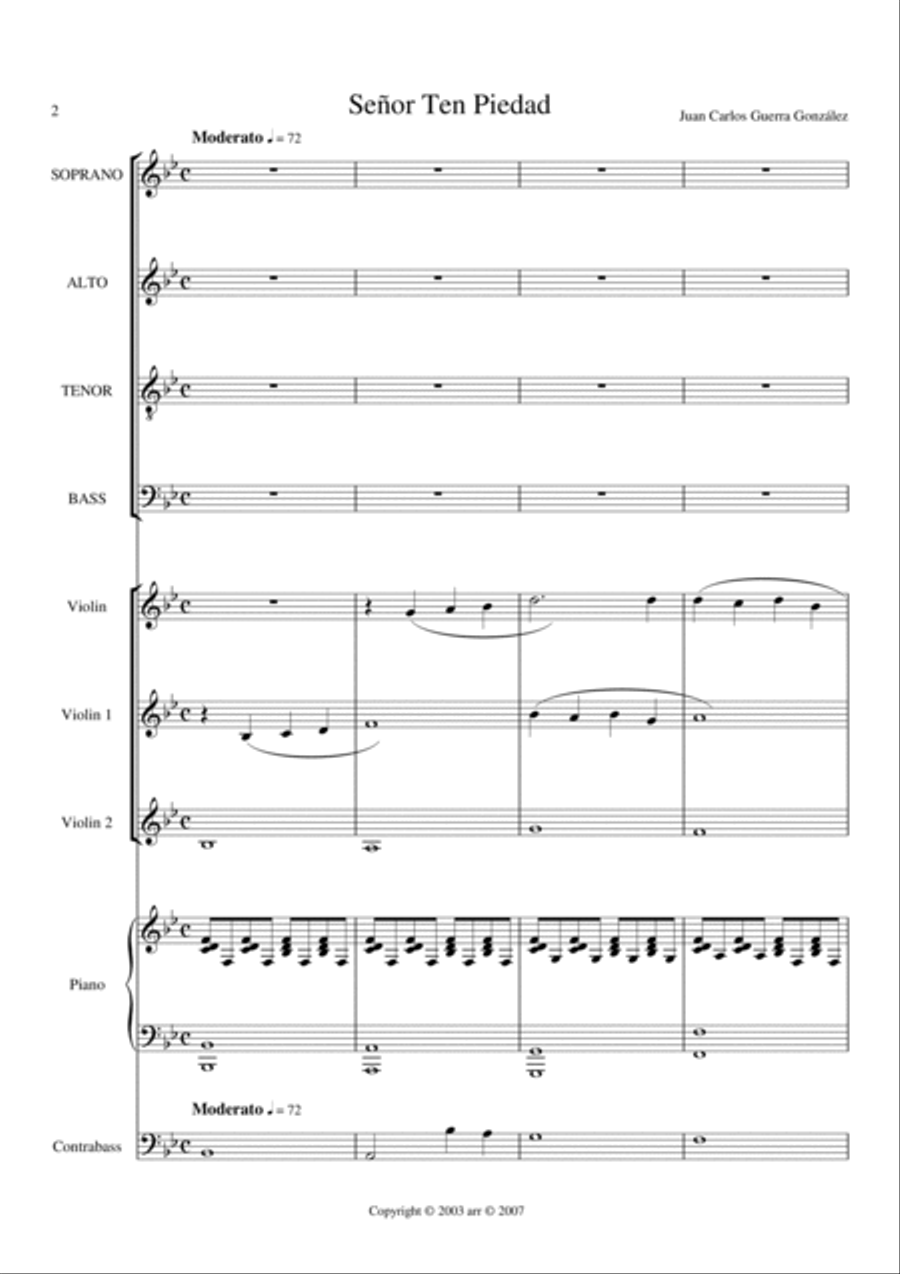 Señor ten piedad - Juan Carlos Guerra Gonzalez Choir scores gallery preview page 2
