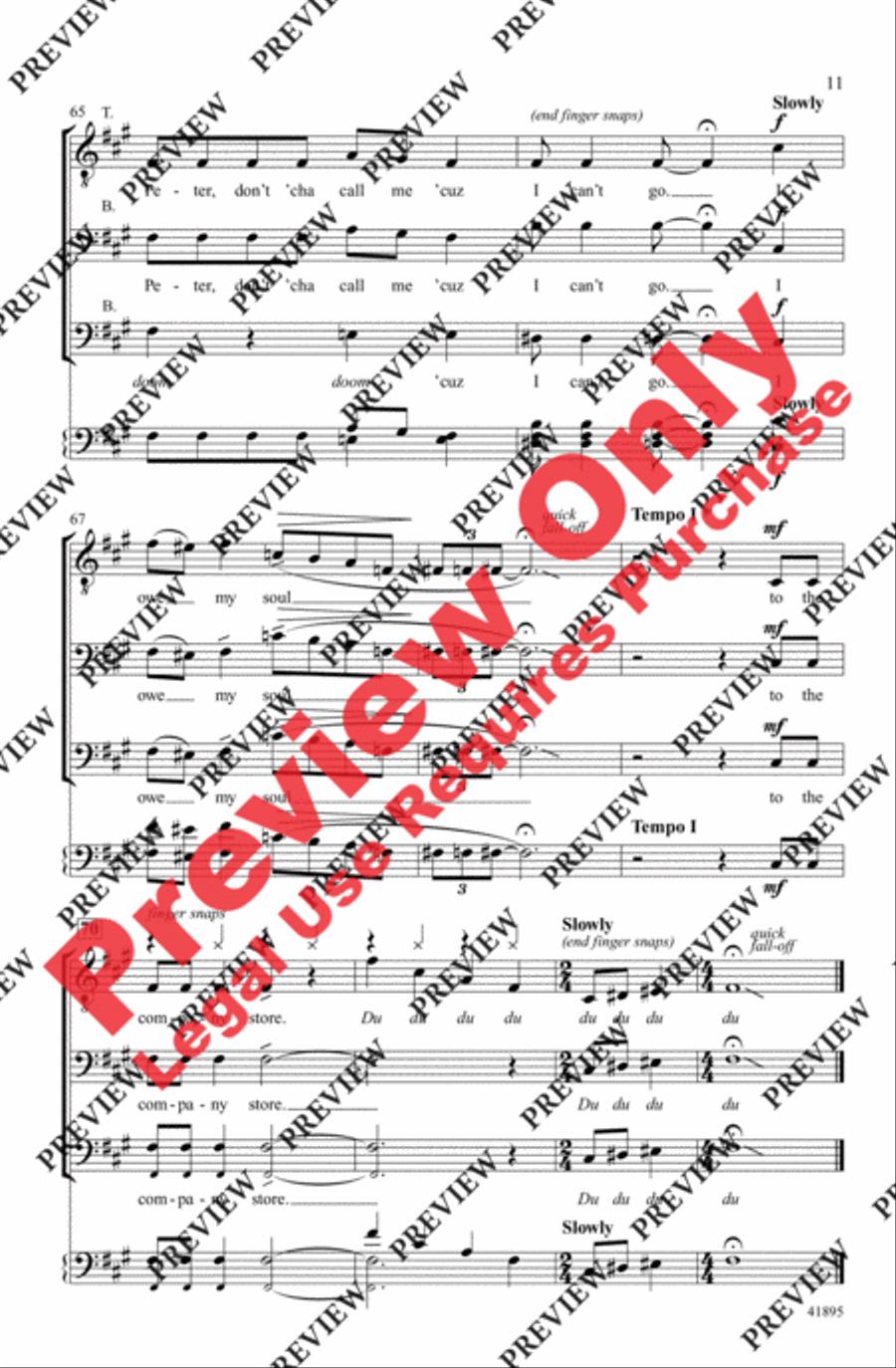Sixteen Tons Sixteen Tons Men's Choir scores gallery preview page 11